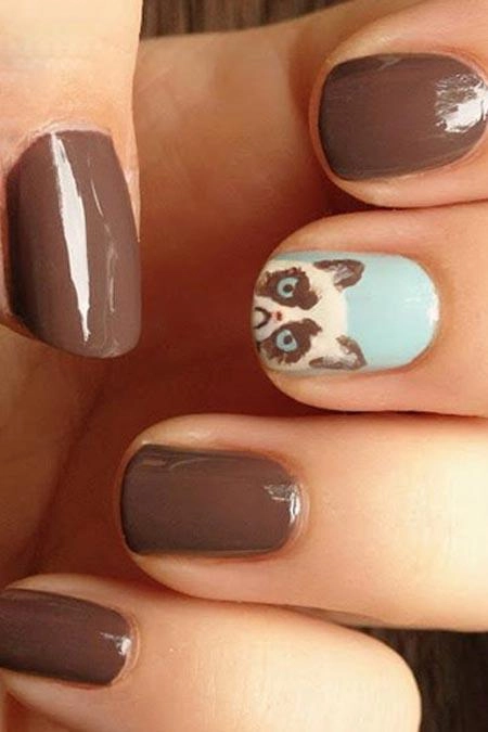 Mẫu nail hình mèo dễ thương