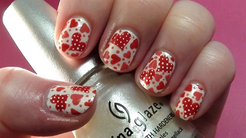 10 mẫu nail họa tiết hình trái tim đỏ đẹp độc đáo