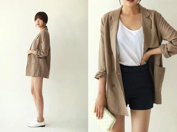 Áo khoác kaki cho nàng mảnh mai điệu đà