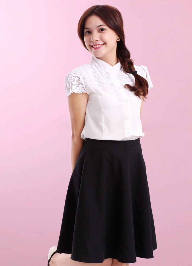 Áo sơ mi nữ tay ngắn cho nàng nấm lùn dễ thương