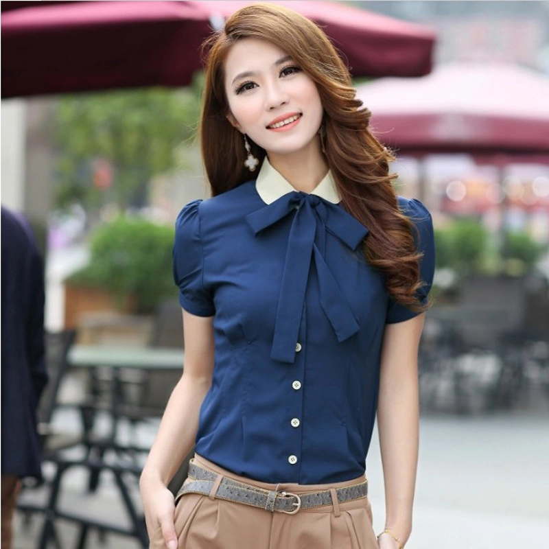 Áo sơ mi nữ tay ngắn cho nàng nấm lùn dễ thương