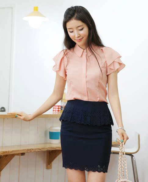 Áo sơ mi nữ tay ngắn cho nàng nấm lùn dễ thương