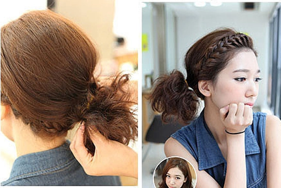 Kiểu tóc tết mái viền phong cách hàn dễ thương