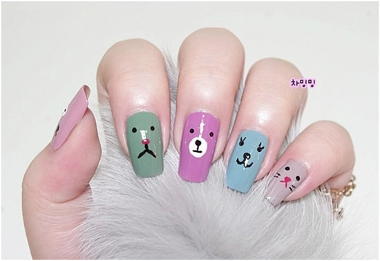 Mẫu nail hình con vật đáng yêu cho cô nàng tuổi teen