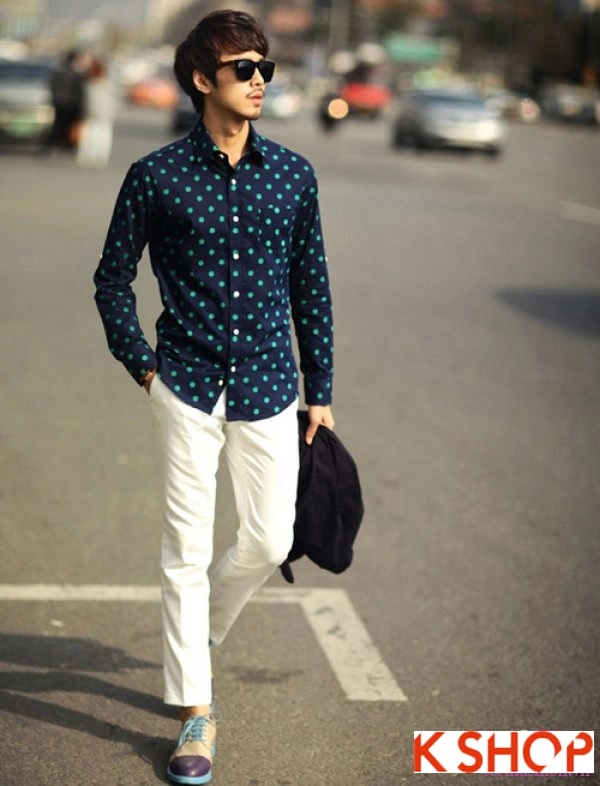 Những mẫu sơ mi nam có cổ họa tiết phong cách hàn quốc