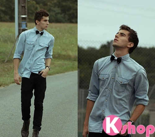 Sơ mi phong cách denim mạnh mẽ cho chàng quyến rũ