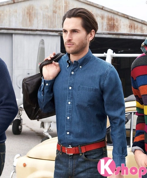 Sơ mi phong cách denim mạnh mẽ cho chàng quyến rũ
