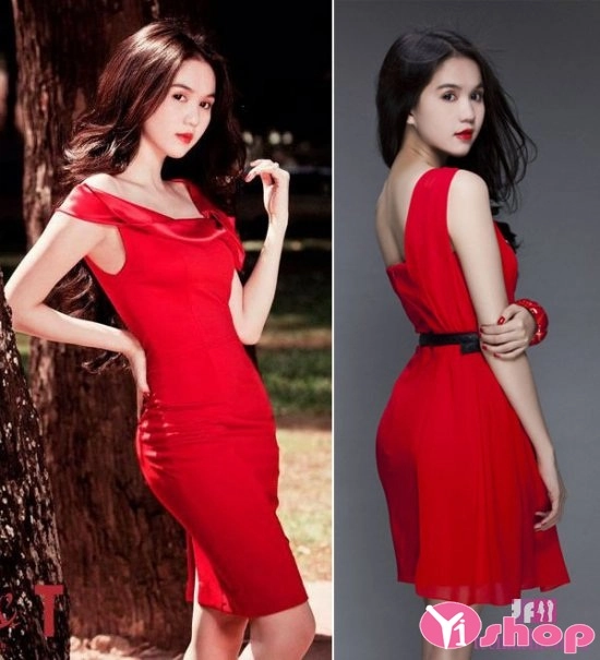 Váy đầm liền thân dài đẹp lộng lẫy với màu đỏ