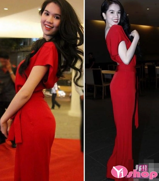 Váy đầm liền thân dài đẹp lộng lẫy với màu đỏ