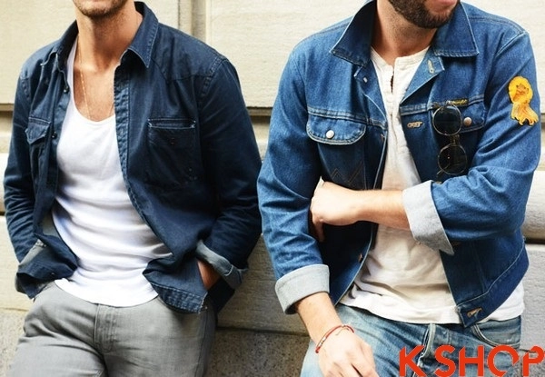 Cách mix áo sơ mi denim phong cách bụi bặm nam tính