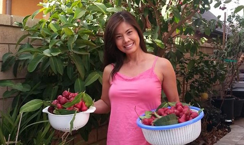 Hình ảnh sao việt làm chủ vườn chăm chỉ ở mỹ