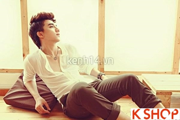 Mix áo khoác mỏng với áo sơ mi nam kiểu hàn quốc
