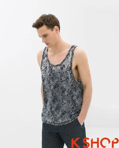 Áo tanktop nam cho chàng thích thời trang zara