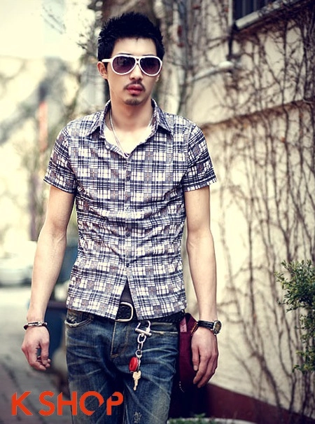Bst áo sơ mi nam họa tiết kẻ ô tuyệt đẹp