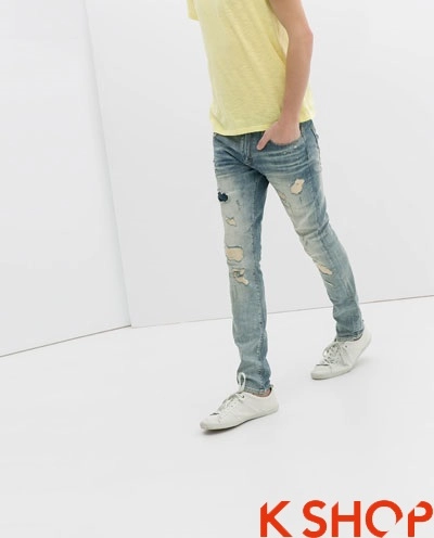 Quần jeans rách nét bụi bặm phá cách giành cho nam