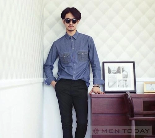 Sơ mi denim lịch lãm phong cách cho quý ông
