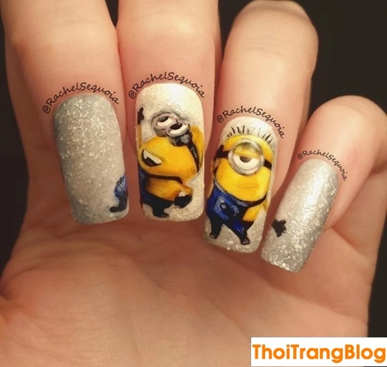 20 kiểu móng tay nail minion siêu dễ thương cho bạn gái