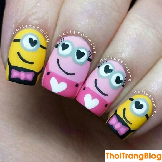 20 kiểu móng tay nail minion siêu dễ thương cho bạn gái