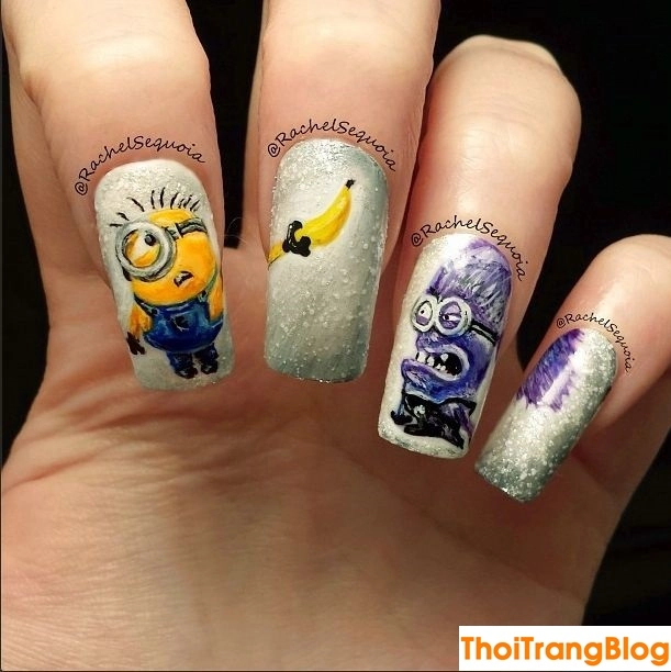 20 kiểu móng tay nail minion siêu dễ thương cho bạn gái