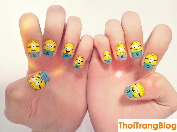 20 kiểu móng tay nail minion siêu dễ thương cho bạn gái