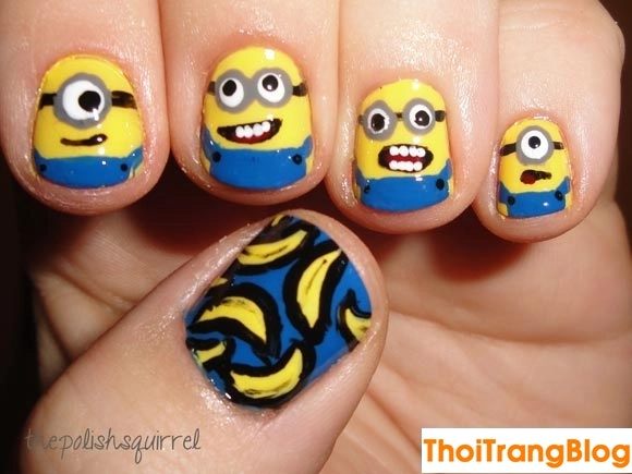 20 kiểu móng tay nail minion siêu dễ thương cho bạn gái
