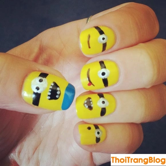 20 kiểu móng tay nail minion siêu dễ thương cho bạn gái