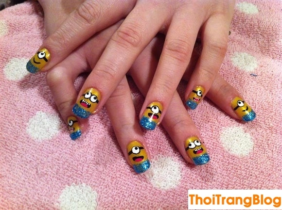20 kiểu móng tay nail minion siêu dễ thương cho bạn gái