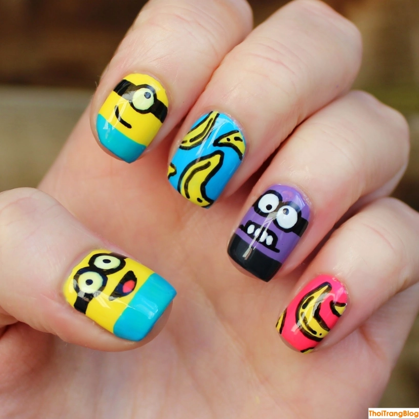 20 kiểu móng tay nail minion siêu dễ thương cho bạn gái