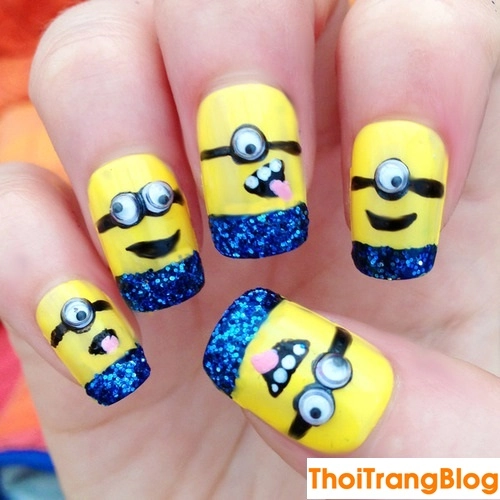 20 kiểu móng tay nail minion siêu dễ thương cho bạn gái