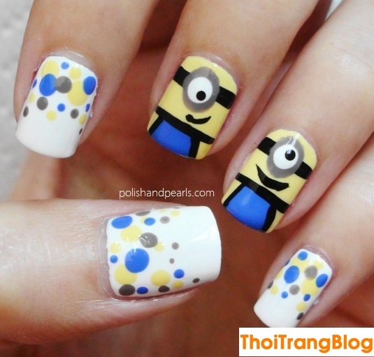 20 kiểu móng tay nail minion siêu dễ thương cho bạn gái