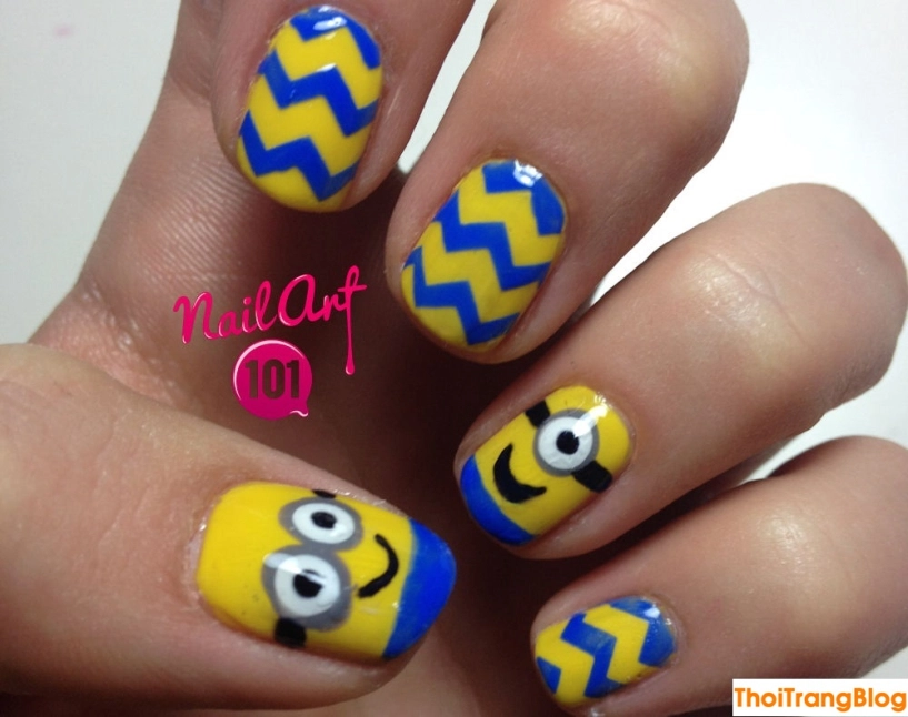 20 kiểu móng tay nail minion siêu dễ thương cho bạn gái
