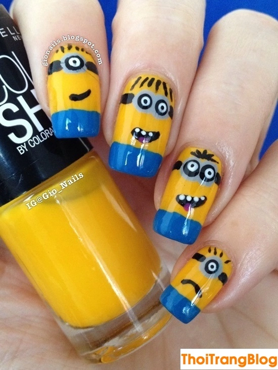 20 kiểu móng tay nail minion siêu dễ thương cho bạn gái