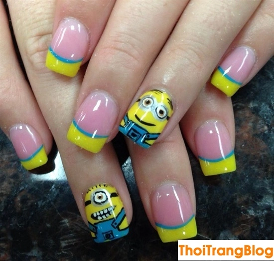 20 kiểu móng tay nail minion siêu dễ thương cho bạn gái