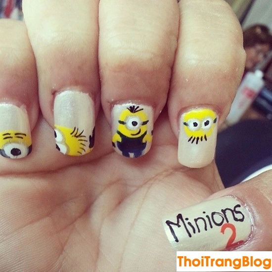 20 kiểu móng tay nail minion siêu dễ thương cho bạn gái