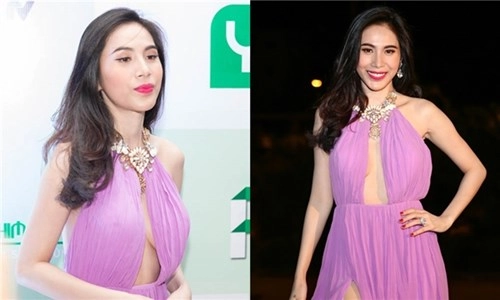 song trinh khiến người xem nóng mắt khi diện váy hở bạo