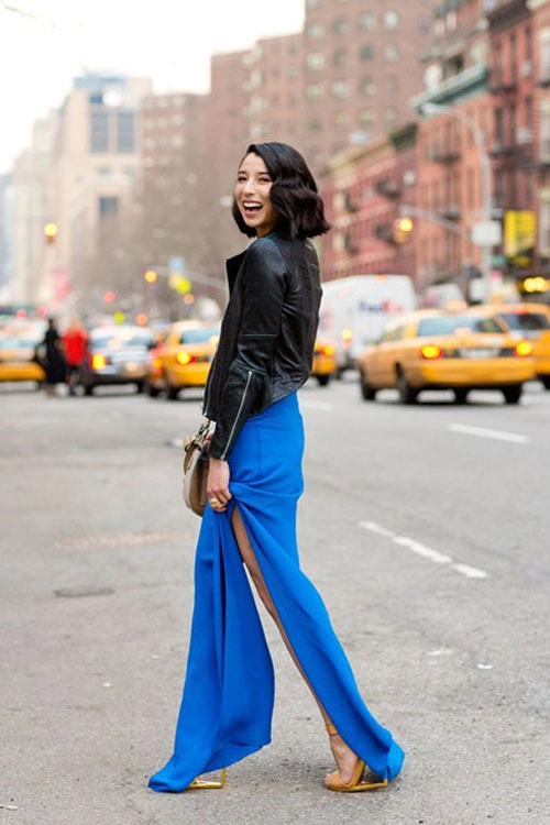 Váy đầm maxi xẻ đùi đẹp cho cô nàng công sở