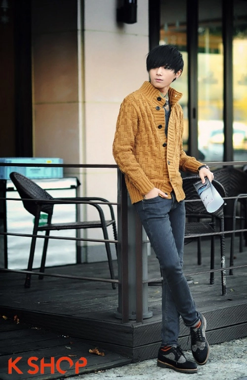 Áo khoác len cardigan nam hàn quốc đẹp ấm áp không lạnh
