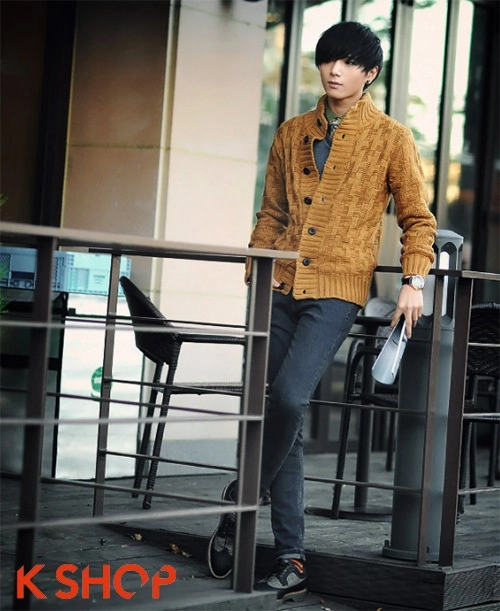 Áo khoác len cardigan nam hàn quốc đẹp ấm áp không lạnh