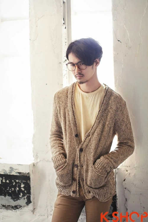 Áo khoác nam cardigan hàn quốc đẹp thu đông ấm áp 2018