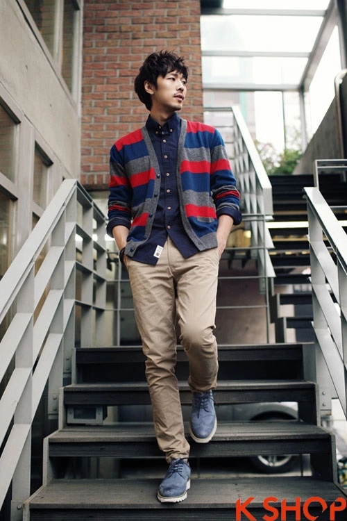 Áo khoác nam cardigan hàn quốc đẹp thu đông ấm áp 2018