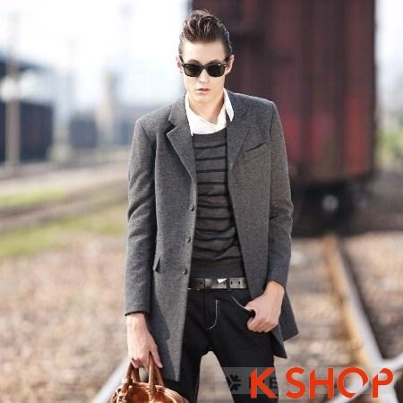 Áo khoác nam măng tô đẹp thu đông ấm áp lịch lãm