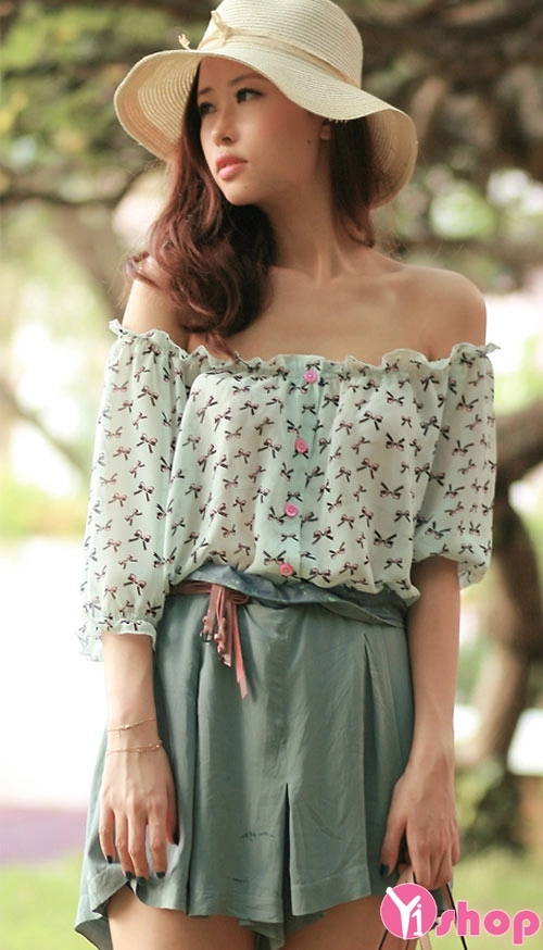 Áo sơ mi nữ trễ vai đẹp quyến rũ xu hướng thời trang độc đáo