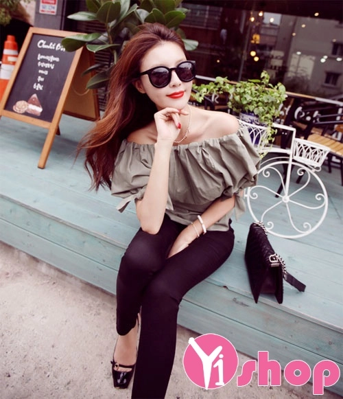 Áo sơ mi nữ trễ vai đẹp quyến rũ xu hướng thời trang độc đáo