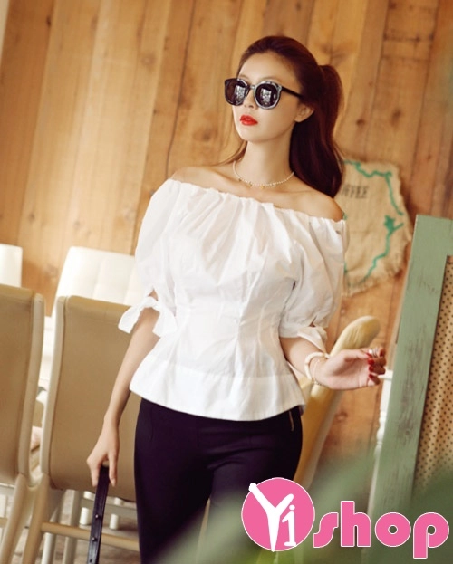 Áo sơ mi nữ trễ vai đẹp quyến rũ xu hướng thời trang độc đáo