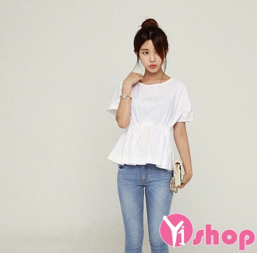 Áo sơ mi trắng nữ đẹp kiểu dáng hàn quốc cách điệu cá tính