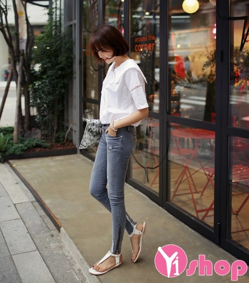 Áo sơ mi trắng nữ đẹp kiểu dáng hàn quốc cách điệu cá tính