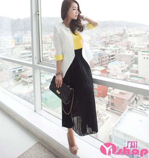 Bst chân váy đầm midi dài đẹp hàn quốc cho nàng duyên dáng