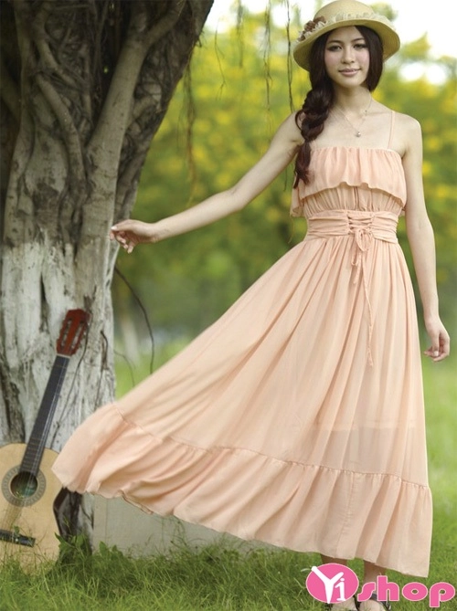 Bst váy đầm maxi dáng dài đẹp lãng mạn ngọt ngào