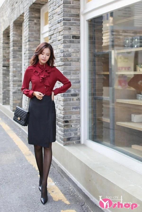 Chân váy đầm bút chì dáng dài đẹp trẻ trung tới công sở
