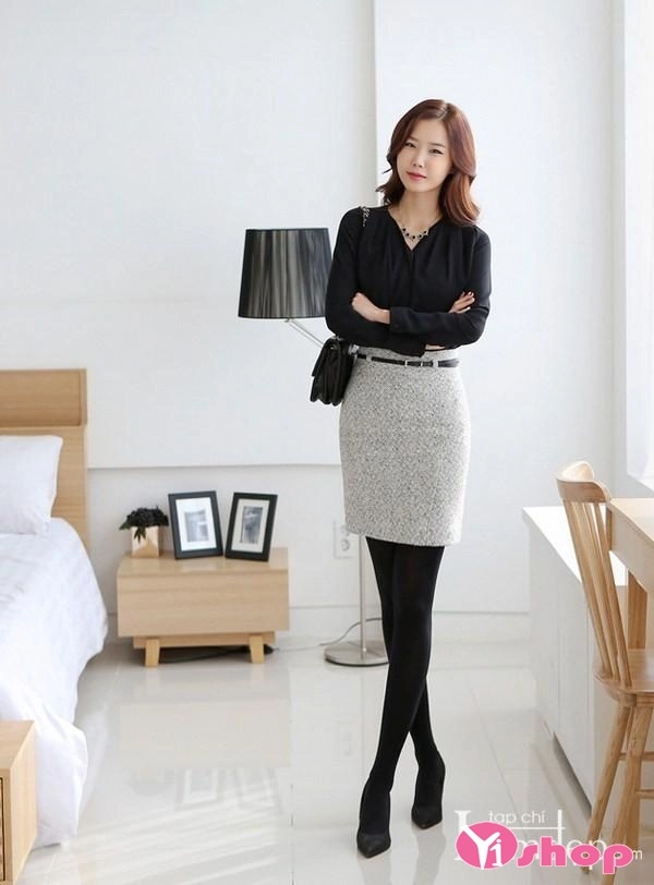 Chân váy đầm bút chì dáng dài đẹp trẻ trung tới công sở